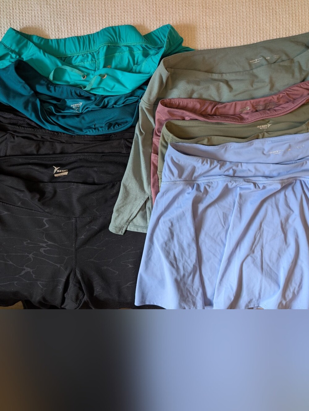 Mixed Activewear Skorts and Shorts Bundle in Teal, Black, Lavender, Olive, Mauve
